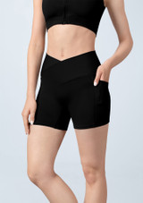 Bloch Harietta V  front shorts with side pockets Black Front 2 [Black]