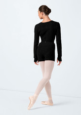 Bloch Atiyah Wrap Knit Crop Top Black Back [Black]