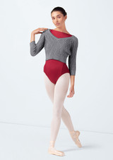 Bloch Bianca Crop Knit Sweater Grey Front [Grey]