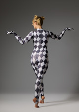 Jolista Gambit Harequin Glove Catsuit Black-White 4 [Black]