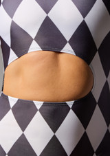 Jolista Pierrot Cut Out Harlequin Catsuit Black-White 3 [Black]