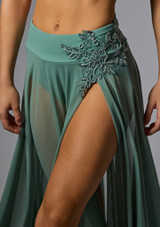 Jolista Whisper Lyrical Costume Skirt Juniper Green Front 7 [Green]
