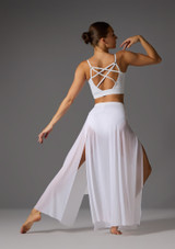Jolista Faithful Long Mesh Skirt White Back [White]
