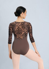Intermezzo Manila 3/4 Sleeve Leotard Mink Back [Brown]