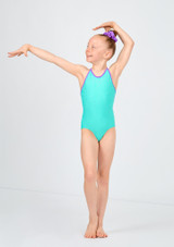 Move Dance Allura Gymnastics Leotard Aqua Front 3 [Blue]