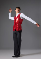 Jolista Men's Maestro Costume Waistcoat Red Front [Red]