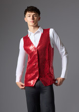 Jolista Men's Maestro Costume Waistcoat Red Front 4 [Red]