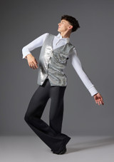Jolista Men's Maestro Costume Waistcoat Silver Front 2 [Silver]