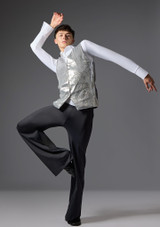 Jolista Men's Maestro Costume Waistcoat Silver Front 3 [Silver]