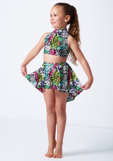 Alegra Girls Print Sara High-Low Skirt GRF Front [Patterned]