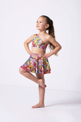 Alegra Girls Print Scarlett Asymmetric Top ACT Front 7 [Patterned]