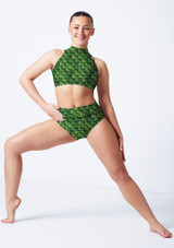 Alegra Print Electra Racer Crop Top SCA Front [Patterned]