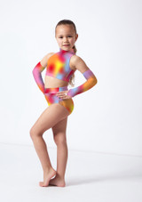 Alegra Girls Print Electra Racer Crop Top BAC Front [Patterned]