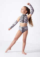 Alegra Girls Print Electra Racer Crop Top ZEB Front [Black]