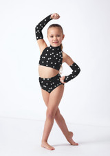 Alegra Girls Print Electra Racer Crop Top POL Front [Patterned]