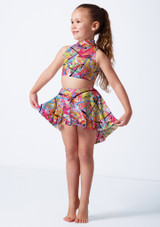 Alegra Girls Print Electra Racer Crop Top ACT Front [Patterned]