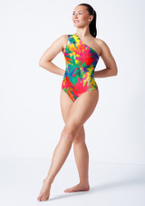 Asymmetric leotard JUN Front [Green]