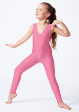 V-dip catsuit Pink Front [Pink]