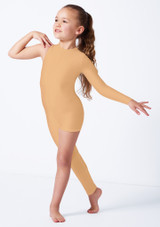 Asymmetric catsuit Flesh Front [Tan]