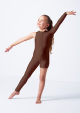 Asymmetric catsuit Brown Front [Brown]