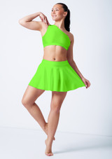 Alegra Shiny Scarlett Asymmetric Top Fluorescent Green Front 4 [Green]