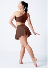 Alegra Shiny Scarlett Asymmetric Top Brown Front [Brown]