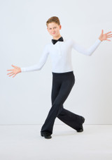 Alegra Shiny Elasticated Bow Tie Black Front [Black]