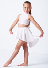 Alegra Girls Shiny Electra Racer Crop Top White Front 5 [White]