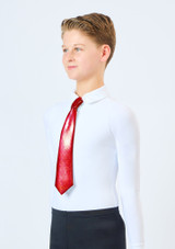Alegra Metallic Elasticated Tie Red Front [Red]