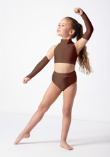 Alegra Kids Dance Sleeves Brown Front 6 [Brown]