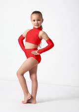 Alegra Kids Dance Sleeves Red Front 6 [Red]