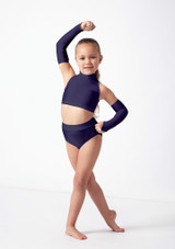 Alegra Kids Dance Sleeves Navy Blue Front 7 [Blue]