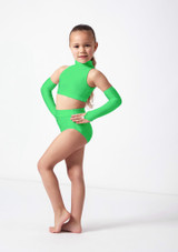 Alegra Kids Dance Sleeves Vert Front 7 [Green]