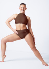 Alegra Shiny Electra Racer Crop Top Fluorescent Green Front 5 [Green]