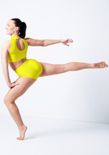 Alegra Shiny Electra Racer Crop Top Kingfisher Front [Blue]