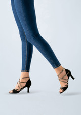 Werner Kern Eva Suede Dance Shoe - 2.56" Black Front [Black]