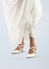 Werner Kern Felice Satin Dance Shoe - 1.77" White Front [White]