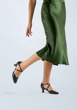 Werner Kern Patty Leather Dance Shoe - 2.17" Black Front 3 [Black]