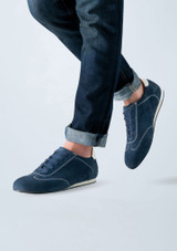 Werner Kern Positano Leather Dance Sneaker - 0.59" Denim Front 2 [Blue]