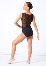 Move Dance Teen Wave Mesh Tank Leotard Black Back [Black]
