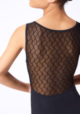 Move Dance Teen Wave Mesh Tank Leotard Black Back 2 [Black]