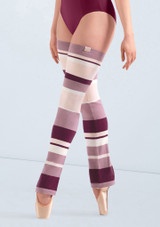 Stripe leg warmers Pink Front [Pink]