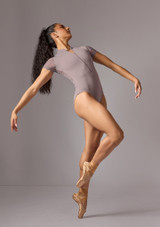 Move Dance Mikayla Zip Front Lace Leotard Rose Pink Back 9 [Pink]