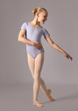 Short sleeved, scoop neck leo (as Freya) Lilac Front 3 [Purple]