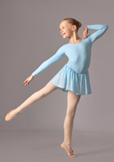 Long sleeved skirted leo (as Lacey) Pale Blue Front [Blue]