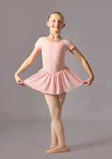 Skirted short sleeved leo (as Lottie) Pink Front [Pink]