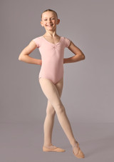 Cap sleeved ruched front leo (as Farrah) Pink Front [Pink]