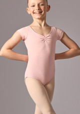 Cap sleeved ruched front leo (as Farrah) Pink Front [Pink]
