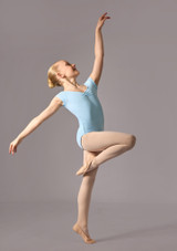 Cap sleeved ruched front leo (as Farrah) Pale Blue Front 9 [Blue]
