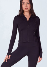 Athletic dance jacket Black Front [Black]